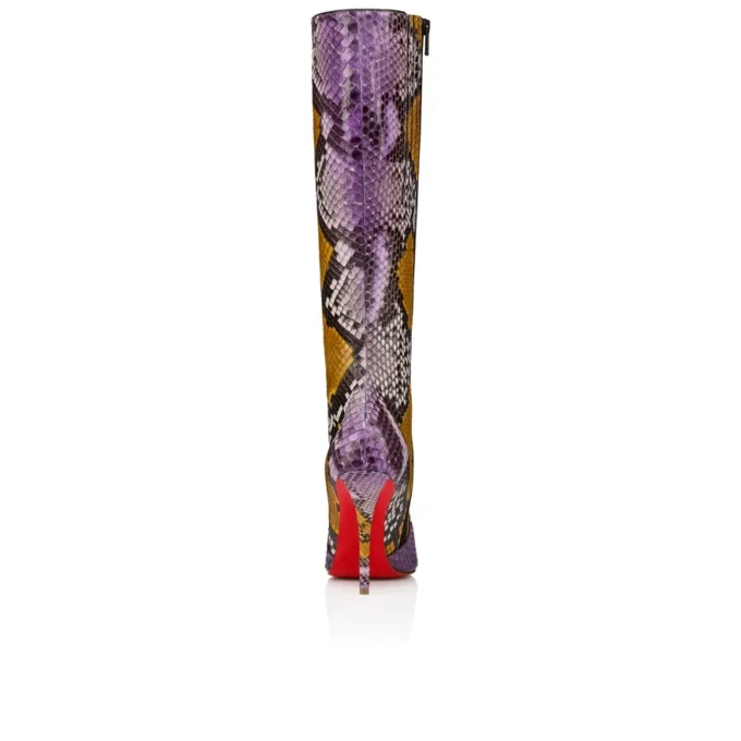 Miss Z Botta – 100 Mm Botlar – Gradyan Piton Deri – Rhapsody Sarı – Kadın