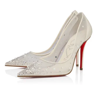 Miss Z Degrastrass Perla – 100 mm Topuklu Ayakkabı – File, Nappa Deri, Strass ve İnciler – Bianco – Kadın Miss Z Degrastrass Perla – 100 mm Topuklu Ayakkabı – File, Nappa Deri, Strass ve İnciler – Bianco – Kadın