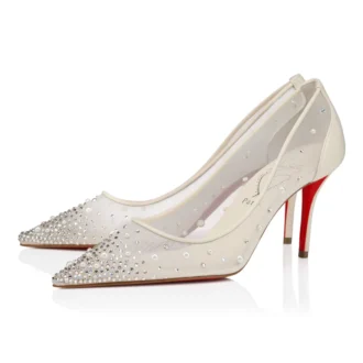 Miss Z Degrastrass Perla – 80 mm Topuklu Ayakkabı – File, Nappa Deri, Strass ve İnciler – Bianco – Kadın Miss Z Degrastrass Perla – 80 mm Topuklu Ayakkabı – File, Nappa Deri, Strass ve İnciler – Bianco – Kadın
