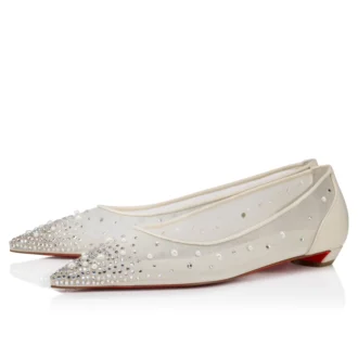 Miss Z Degrastrassina Perla – Babetler – File, Nappa Deri, Strass ve İnciler – Siyah – Kadın