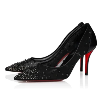 Miss Z Dregrastrass Perla – 80 mm Topuklu Ayakkabı – File, Nappa Deri, Strass ve İnciler – Siyah – Kadın Miss Z Dregrastrass Perla – 80 mm Topuklu Ayakkabı – File, Nappa Deri, Strass ve İnciler – Siyah – Kadın