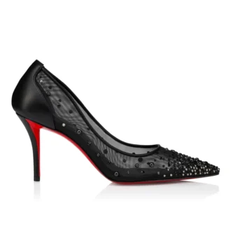Miss Z Dregrastrass Perla – 80 mm Topuklu Ayakkabı – File, Nappa Deri, Strass ve İnciler – Siyah – Kadın Miss Z Dregrastrass Perla – 80 mm Topuklu Ayakkabı – File, Nappa Deri, Strass ve İnciler – Siyah – Kadın