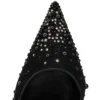 Miss Z Dregrastrass Perla – 80 mm Topuklu Ayakkabı – File, Nappa Deri, Strass ve İnciler – Siyah – Kadın
