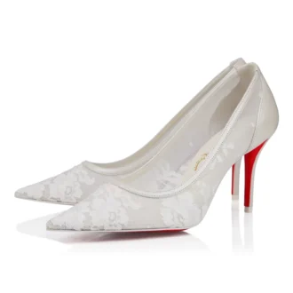 Miss Z Mesh – 80 mm Topuklu Ayakkabı – File ve Nappa Deri – Bianco – Kadın Miss Z Mesh – 80 mm Topuklu Ayakkabı – File ve Nappa Deri – Bianco – Kadın