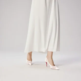 Miss Z Mesh – 80 mm Topuklu Ayakkabı – File ve Nappa Deri – Bianco – Kadın Miss Z Mesh – 80 mm Topuklu Ayakkabı – File ve Nappa Deri – Bianco – Kadın