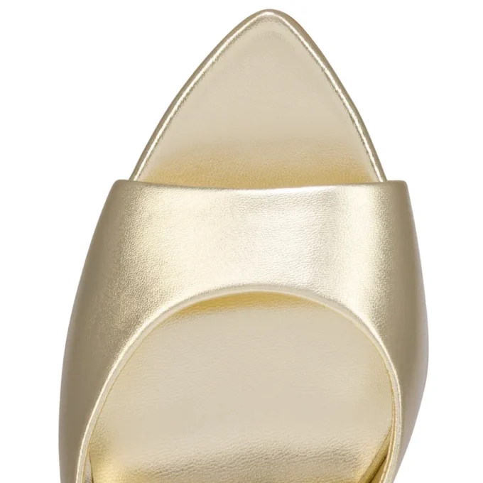 Miss Z Mule – 100 mm Mules – Lamine Kuzu Nappa Deri – Platine – Kadın Miss Z Mule – 100 mm Mules – Lamine Kuzu Nappa Deri – Platine – Kadın