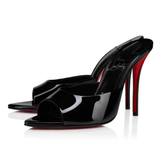 Miss Z Mule – 100 mm Mules – Patent Dana Derisi – Siyah – Kadın Miss Z Mule – 100 mm Mules – Patent Dana Derisi – Siyah – Kadın