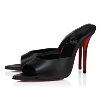 Miss Z Mule – 100 mm topuklu terlik – Kuzu napa derisi – Siyah – Kadın