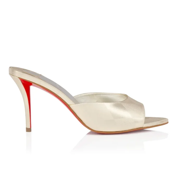 Miss Z Mule – 80 mm Mule – Elmas Şeklinde Lamine Kuzu Nappa Deri – Platino Chiaro – Kadın Miss Z Mule – 80 mm Mule – Elmas Şeklinde Lamine Kuzu Nappa Deri – Platino Chiaro – Kadın
