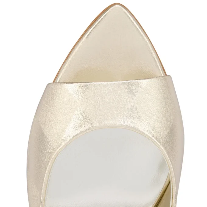 Miss Z Mule – 80 mm Mule – Elmas Şeklinde Lamine Kuzu Nappa Deri – Platino Chiaro – Kadın Miss Z Mule – 80 mm Mule – Elmas Şeklinde Lamine Kuzu Nappa Deri – Platino Chiaro – Kadın