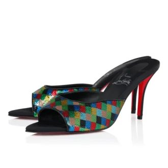 Miss Z Mule Arlequin – 80 Mm Mules – Mikro Payet İşlemeli Krep Saten – Çok Renkli – Kadın Miss Z Mule Arlequin – 80 Mm Mules – Mikro Payet İşlemeli Krep Saten – Çok Renkli – Kadın