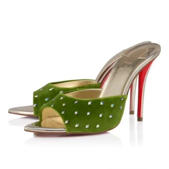 Miss Z Mule Strass Losanges – 100 mm Mules – Kadife ve Strass – Haiiro – Kadın Miss Z Mule Strass Losanges – 100 mm Mules – Kadife ve Strass – Haiiro – Kadın