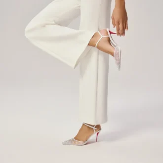 Miss Z Riviera Strass – 80 mm Bantlı Topuklu Ayakkabı – File, Nappa Deri ve İnciler – Bianco – Kadın Miss Z Riviera Strass – 80 mm Bantlı Topuklu Ayakkabı – File, Nappa Deri ve İnciler – Bianco – Kadın