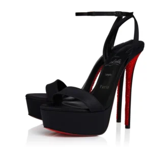 Miss Z Sandal Alta Suola Strass – 160 Mm Sandalet – Krep Saten – Siyah – Kadın Miss Z Sandal Alta Suola Strass – 160 Mm Sandalet – Krep Saten – Siyah – Kadın