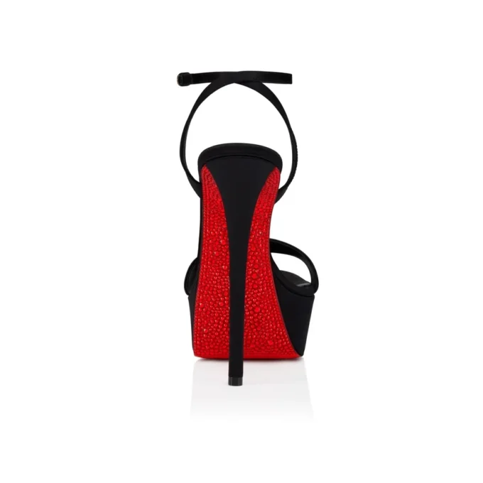 Miss Z Sandal Alta Suola Strass – 160 Mm Sandalet – Krep Saten – Siyah – Kadın Miss Z Sandal Alta Suola Strass – 160 Mm Sandalet – Krep Saten – Siyah – Kadın