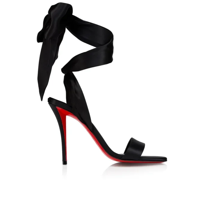 Miss Z Sandal Du Desert – 100 mm Bantlı Sandalet – Krep Saten – Siyah – Kadın Miss Z Sandal Du Desert – 100 mm Bantlı Sandalet – Krep Saten – Siyah – Kadın