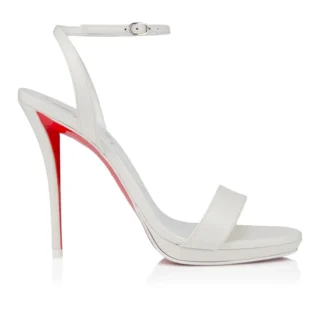 Miss Z Sandal Queen – 120 mm Bantlı Sandalet – Kuzu Nappa Deri – Bianco – Kadın