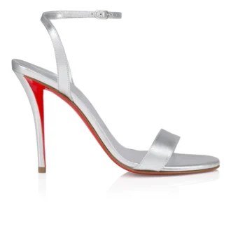 Miss Z Sandalet – 100 mm Bantlı Sandaletler – Kuzu Nappa Deri – Gümüş – Kadın Miss Z Sandalet – 100 mm Bantlı Sandaletler – Kuzu Nappa Deri – Gümüş – Kadın