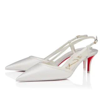 Miss Z Sling – 60 Mm Slingback Topuklu Ayakkabı – Krep Saten – Fildişi – Kadın Miss Z Sling – 60 Mm Slingback Topuklu Ayakkabı – Krep Saten – Fildişi – Kadın