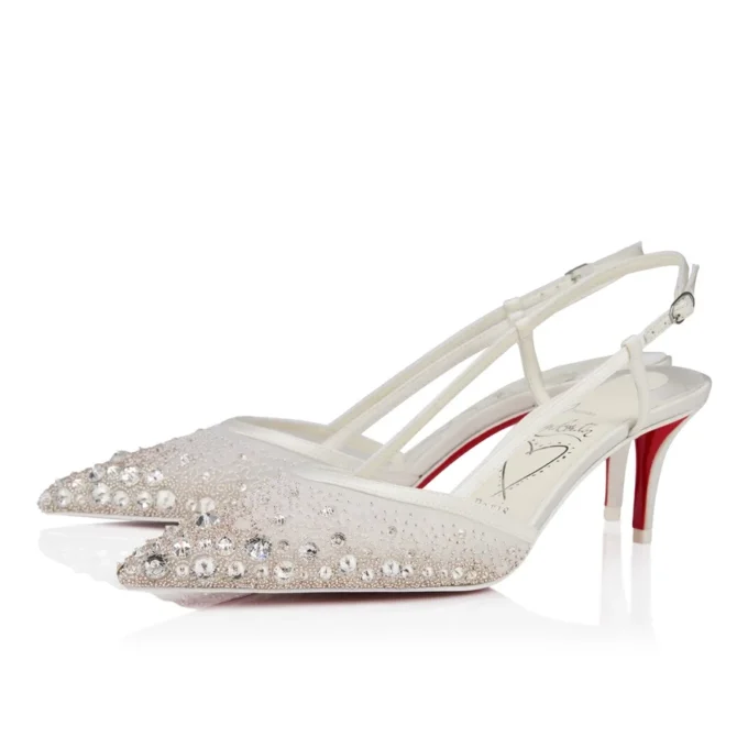 Miss Z Sling Sparkling – 60 Mm Slingback Topuklu Ayakkabı – File ve Strass – Fildişi Versiyon – Kadın Miss Z Sling Sparkling – 60 Mm Slingback Topuklu Ayakkabı – File ve Strass – Fildişi Versiyon – Kadın