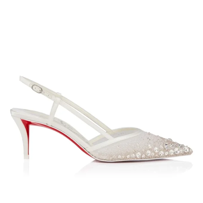 Miss Z Sling Sparkling – 60 Mm Slingback Topuklu Ayakkabı – File ve Strass – Fildişi Versiyon – Kadın Miss Z Sling Sparkling – 60 Mm Slingback Topuklu Ayakkabı – File ve Strass – Fildişi Versiyon – Kadın