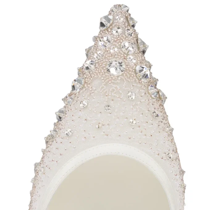 Miss Z Sling Sparkling – 60 Mm Slingback Topuklu Ayakkabı – File ve Strass – Fildişi Versiyon – Kadın Miss Z Sling Sparkling – 60 Mm Slingback Topuklu Ayakkabı – File ve Strass – Fildişi Versiyon – Kadın
