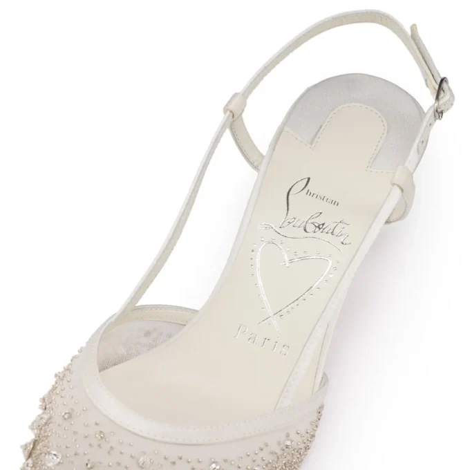 Miss Z Sling Sparkling – 60 Mm Slingback Topuklu Ayakkabı – File ve Strass – Fildişi Versiyon – Kadın Miss Z Sling Sparkling – 60 Mm Slingback Topuklu Ayakkabı – File ve Strass – Fildişi Versiyon – Kadın