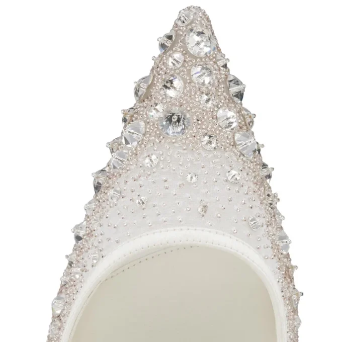 Miss Z Sparkling – 80 mm Topuklu Ayakkabı – File ve Strass – Fildişi Versiyon – Kadın Miss Z Sparkling – 80 mm Topuklu Ayakkabı – File ve Strass – Fildişi Versiyon – Kadın