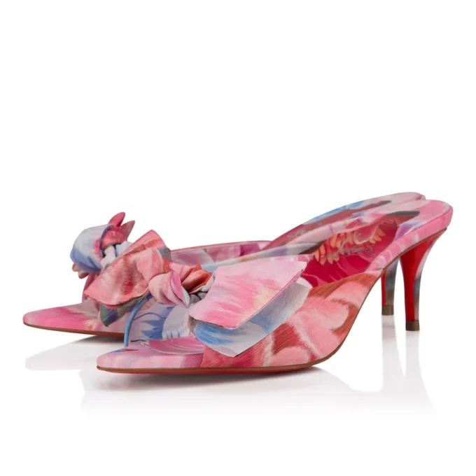 Mulazee – 60 Mm Mule – Şakayık Desenli Çin Kumaşı – Çok Renkli – Kadın