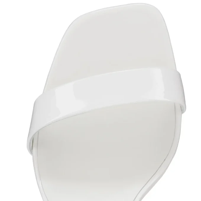 O Condora – 85 mm Bantlı Sandalet – Sedefli Deri – Bianco – Kadın