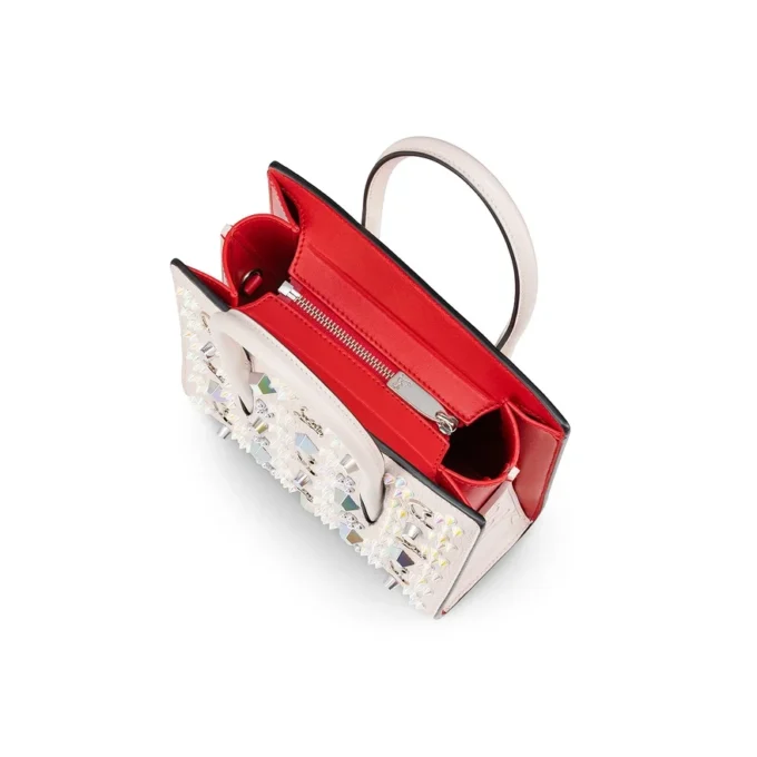 Paloma Mini – Elde Taşınan Çanta – Damarlı Dana Derisi ve Çivili Loubinthesky – Leche Paloma Mini – Elde Taşınan Çanta – Damarlı Dana Derisi ve Çivili Loubinthesky – Leche