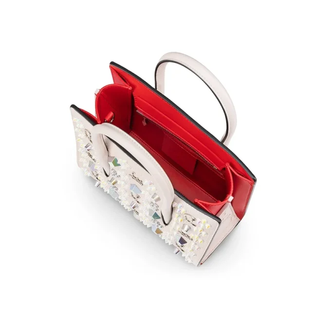 Paloma Mini – Elde Taşınan Çanta – Damarlı Dana Derisi ve Çivili Loubinthesky – Leche Paloma Mini – Elde Taşınan Çanta – Damarlı Dana Derisi ve Çivili Loubinthesky – Leche