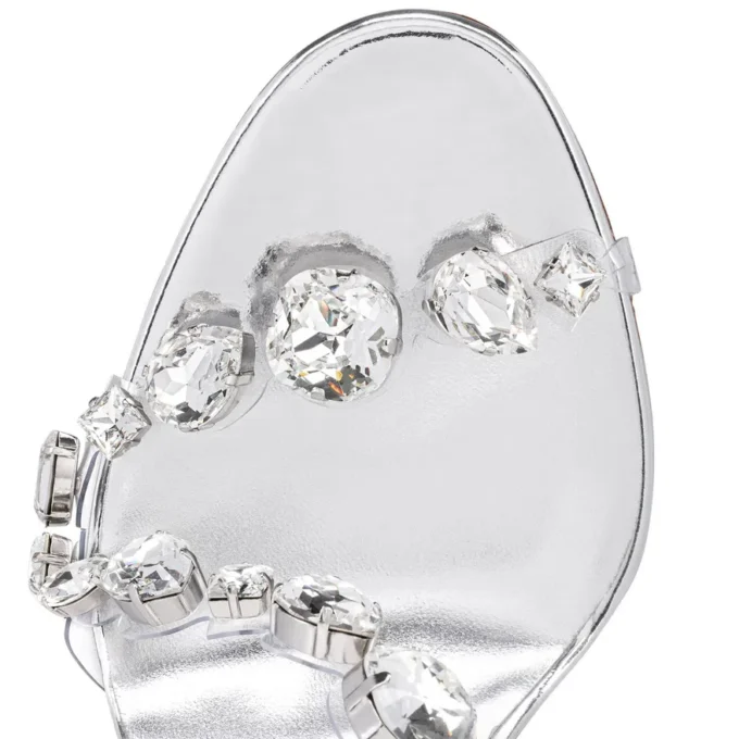 Rosalie Jewel – 100 mm Sandalet – TPU ve Lamine Dana Derisi – Kristal – Kadın