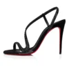 Rosalie Strass – 99 mm Sandalet – Süet ve Strass – Siyah – Kadın
