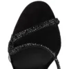 Rosalie Strass – 99 mm Sandalet – Süet ve Strass – Siyah – Kadın