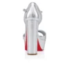 Sandaloo – 130 mm bantlı sandalet – Lamine napa deri – Gümüş – Kadın
