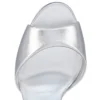 Sandaloo – 130 mm bantlı sandalet – Lamine napa deri – Gümüş – Kadın