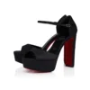 Sandaloo Red Carpet – 130 mm Bantlı Topuklu Ayakkabı – Krep Saten – Siyah – Kadın Sandaloo Red Carpet – 130 mm Bantlı Topuklu Ayakkabı – Krep Saten – Siyah – Kadın