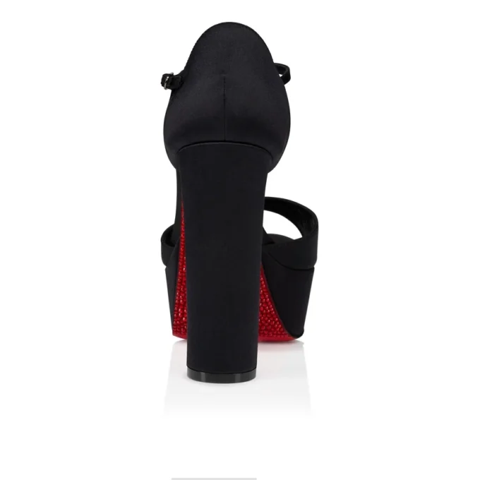 Sandaloo Red Carpet – 130 mm Bantlı Topuklu Ayakkabı – Krep Saten – Siyah – Kadın Sandaloo Red Carpet – 130 mm Bantlı Topuklu Ayakkabı – Krep Saten – Siyah – Kadın