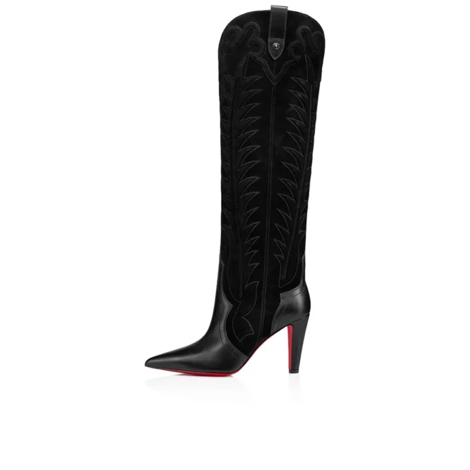 Santia Botta – 85 mm Botlar – Dana Derisi ve Veau Velours – Siyah Santia Botta – 85 mm Botlar – Dana Derisi ve Veau Velours – Siyah