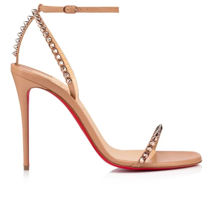 So Me – 100 mm Bantlı Sandalet – Kid Deri ve Çiviler – Blush – Kadın So Me – 100 mm Bantlı Sandalet – Kid Deri ve Çiviler – Blush – Kadın