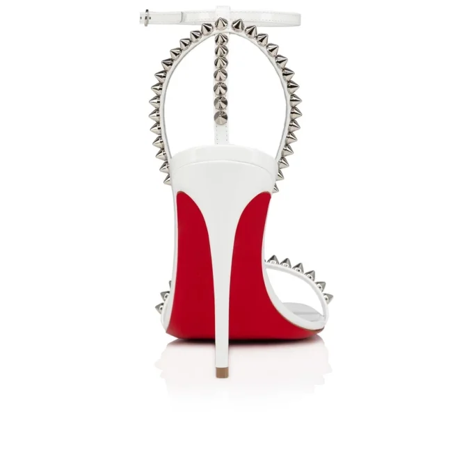 So Me – 100 mm Bantlı Sandalet – Sedefli Dana Derisi ve Çiviler – Bianco – Kadın So Me – 100 mm Bantlı Sandalet – Sedefli Dana Derisi ve Çiviler – Bianco – Kadın