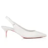 Sporty Kate Sling – 55 mm Slingback Topuklu Ayakkabı – Kuzu Nappa Deri – Bianco – Kadın