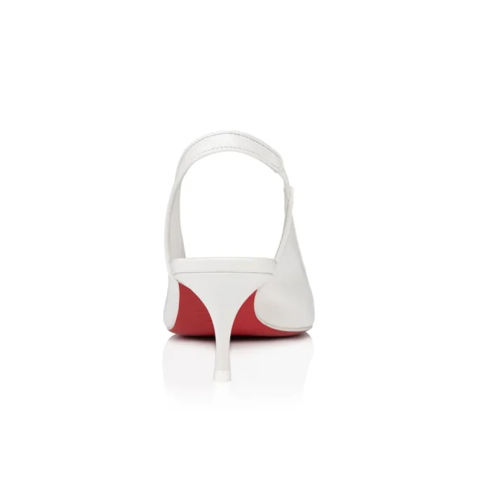 Sporty Kate Sling – 55 mm Slingback Topuklu Ayakkabı – Kuzu Nappa Deri – Bianco – Kadın