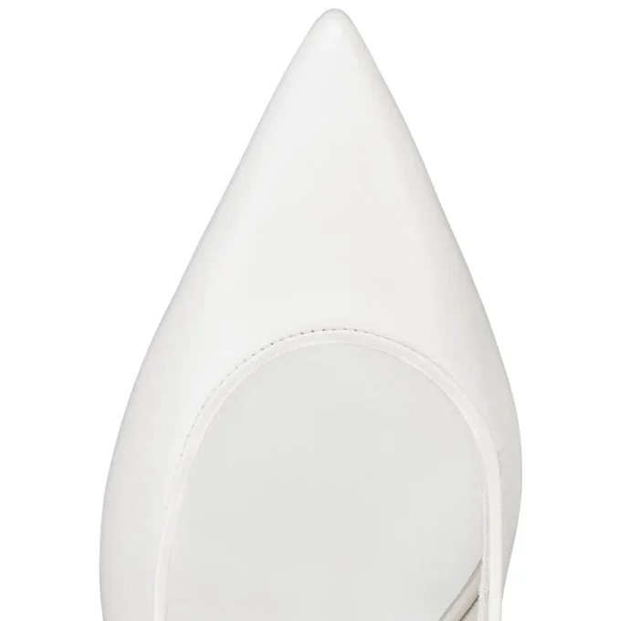 Sporty Kate Sling – 55 mm Slingback Topuklu Ayakkabı – Kuzu Nappa Deri – Bianco – Kadın