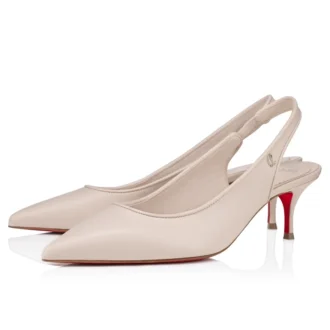 Sporty Kate Sling – 55 mm Slingback Topuklu Ayakkabı – Kuzu Nappa Deri – Leche – Kadın Sporty Kate Sling – 55 mm Slingback Topuklu Ayakkabı – Kuzu Nappa Deri – Leche – Kadın