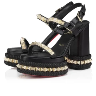 Superaclou – 130 Mm Sandalet – Nappa Deri – Siyah – Kadın