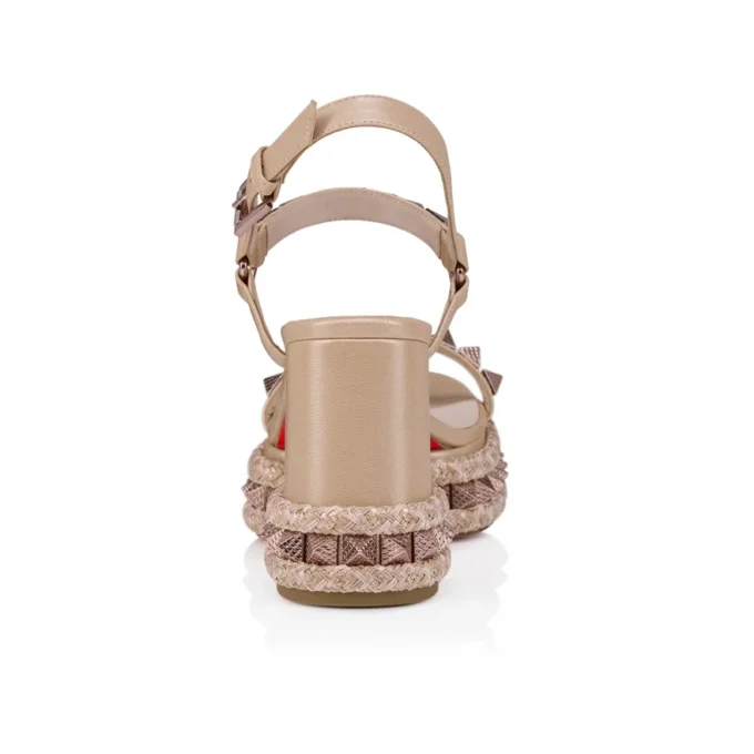 Superaclou – 85 mm Bantlı Sandalet – Sedefli Nappa Deri – Leche – Kadın Superaclou – 85 mm Bantlı Sandalet – Sedefli Nappa Deri – Leche – Kadın