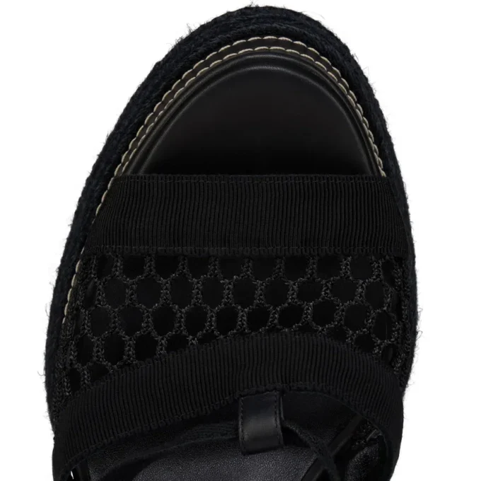 Toledissima – 130 mm Espadril – File ve Mumlu Dana Derisi – Siyah – Kadın Toledissima – 130 mm Espadril – File ve Mumlu Dana Derisi – Siyah – Kadın